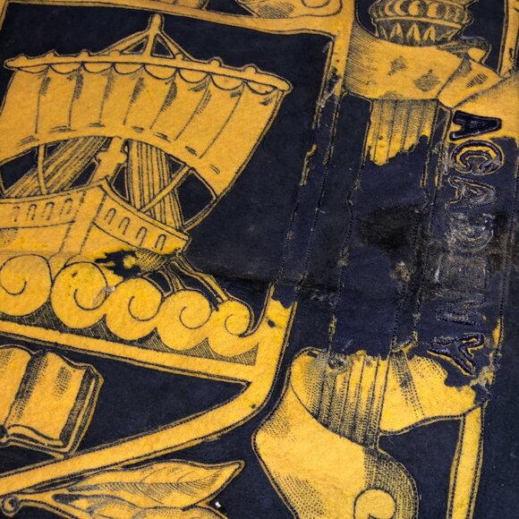 U.S. Naval Academy Dyed Leather Pennant Circa 1930’s - Picture 7 of 9